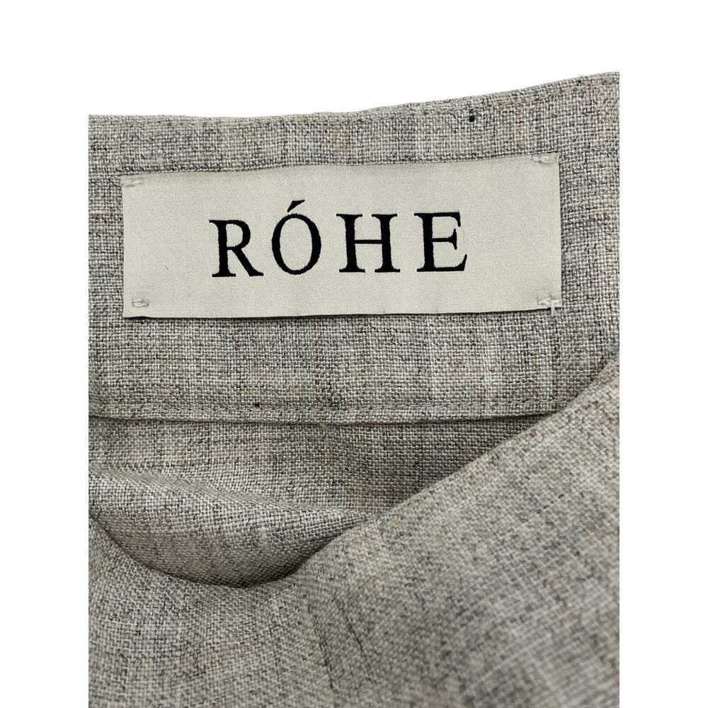 Rohe Tailored Stone Melange Overlap Midi Skirt Size 36 / US 4 - Picture 4 of 4